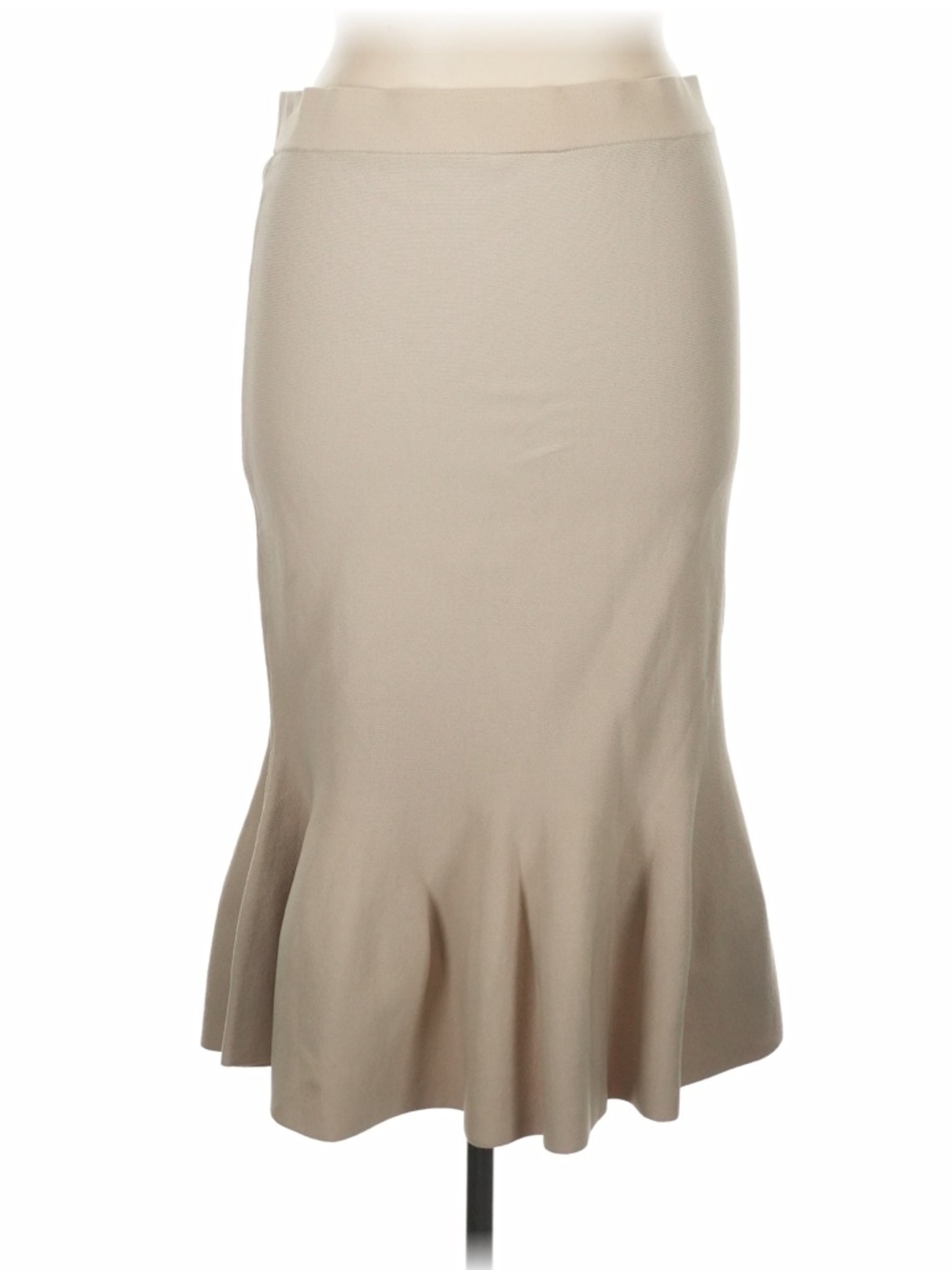 eva mendes for New York & Company Cream Pencil Skirt with Flared Hem